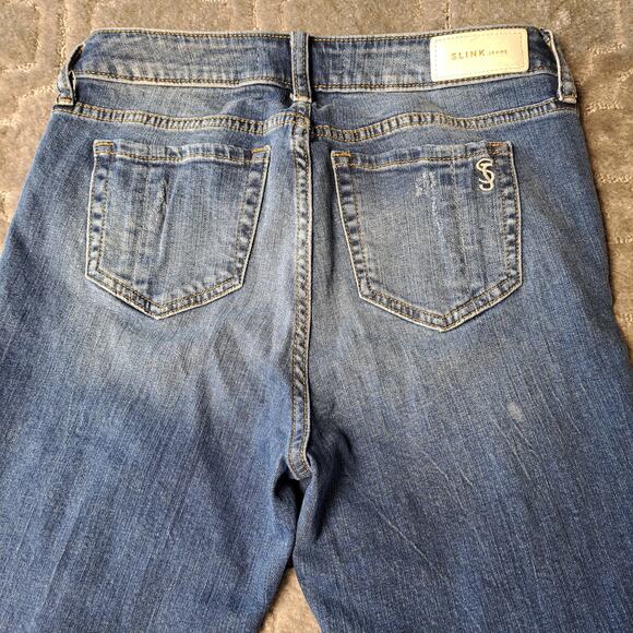SLINK JEANS CURVY SUPER DISTRESSED WOMENS SIZE 4 STRETCH 27x27 CASUAL ANKLE - Picture 8 of 10